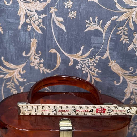 Vintage 1950s Dover Amber Lucite Box Purse - Picture 11 of 11